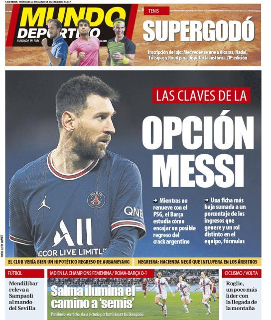 Mundo on Twitter: "🗞️ #LaPortadaMD CLAVES LA OPCIÓN MESSI' https://t.co/HBiNNa0pZP https://t.co/aSAld9rr5j" / Twitter