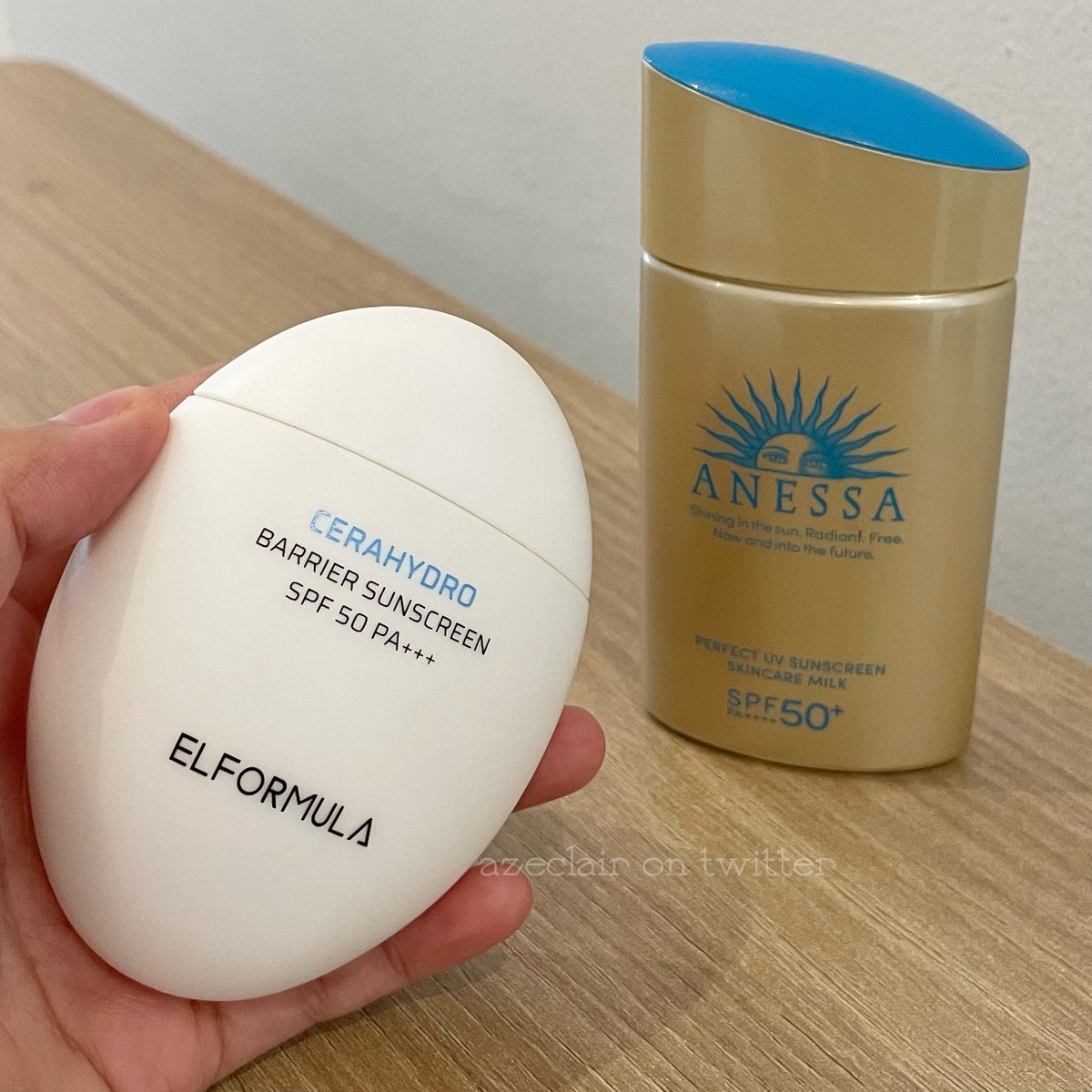 azeclair's tweet photo. Aku sih tim Elformula✊ tapi karena ini judulnya “battle review” mari kita bahas satu satu ya. Apa bener sunscreen Elformula dupe nya sunscreen Anessa🤔

Save &amp; share untuk referensi⤵️ https://t.co/Dga4hg7wd3