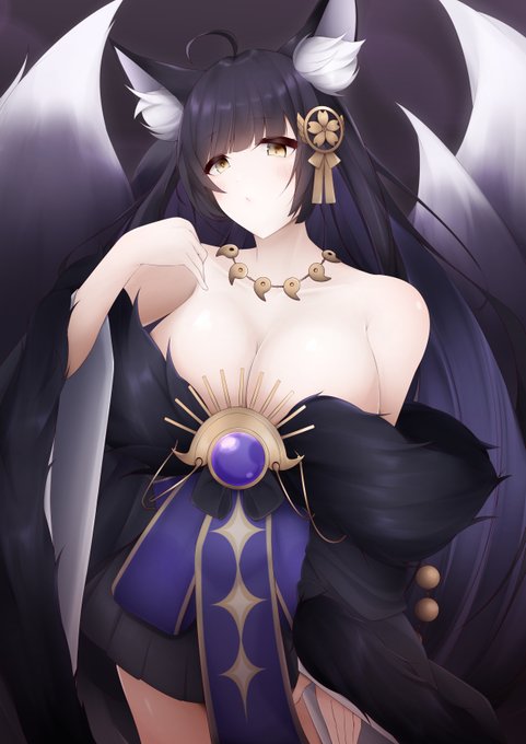 武蔵さんをもふりたい...🦊💕
#アズールレーン 
#アズレン 