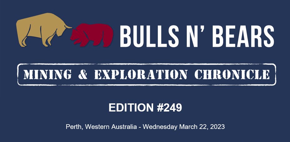 BullsNBearsWA's tweet photo. Bulls N' Bears Chronicle 249 has been unearthed!

Read it here: https://t.co/1fK7IhiuvW

Subscribe to get it emailed directly to your inbox.

https://t.co/rwQhox1fMa

#MiningNews #ASX #BullsNBearsWA #TheWestAustralian #BullsNBearsChronicle https://t.co/tXMySZHYmc
