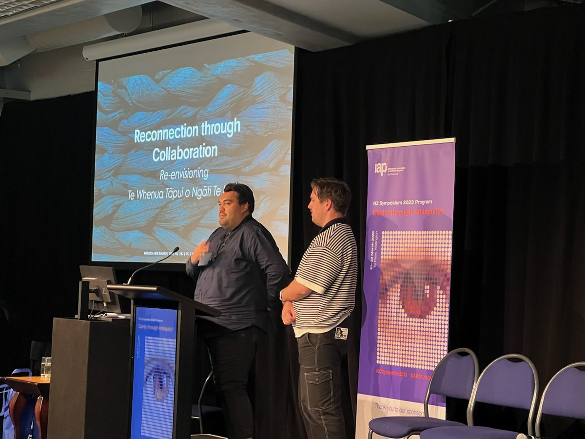 EngageInst's tweet photo. Thanks William and Zak from Boffa Miskell for an inspiring presentation around how they engaged and worked collaboratively with tangata whenua, community and stakeholders; for a shared reconnection to their environment. #NZSymposium2023 #IAP2Australasia #BoffaMiskell https://t.co/tu7D4Ft3Sl
