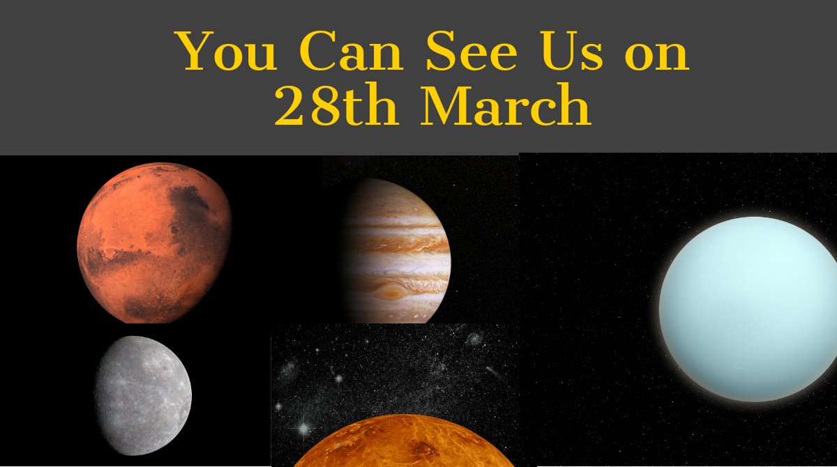 digital_world24's tweet photo. Yo, guess what? You can see FIVe planets after sunset on March 28th! Mercury, Venus, Mars, Jupiter, and Uranus are aligning for some sick #stargazing #planetsalign 🌌🪐 https://t.co/x39QW4S8K2