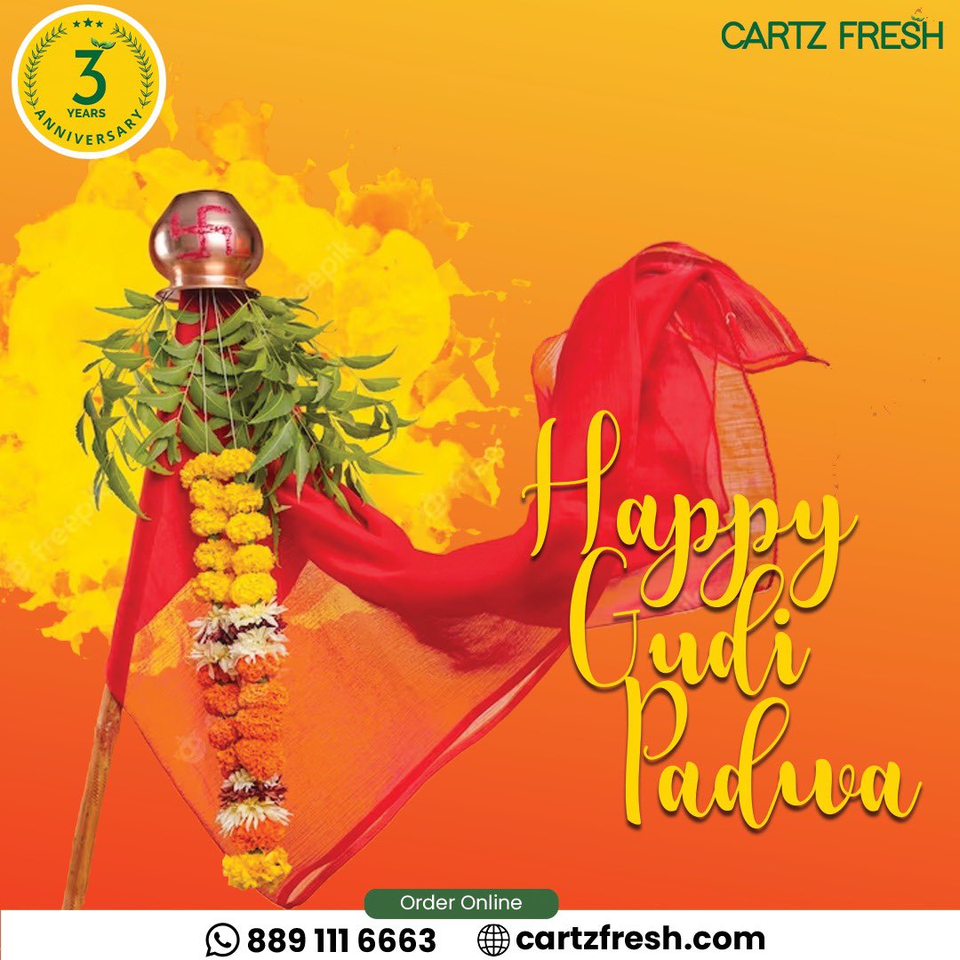 Cartzfresh's tweet photo. Happy Gudi Padwa

#gudipadwa2023 #gudipadwa #gudipadwaspecial #happygudipadwa #marathinewyear #gudi #cartzfresh #cutfruits #cutvegetables #freshcut #homedelivery https://t.co/hHxp8cEH4V