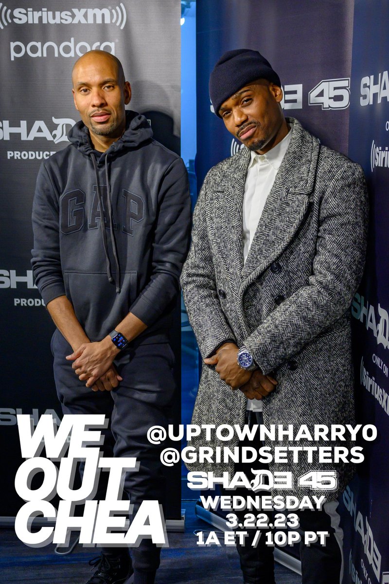 Shade45's tweet photo. TONIGHT we’re taking it to the birthplace of #hiphop with artist, creative, professor and producer @UPTOWNHARRYO! Tune in with @GrayRizzy for a NEW @GrindSetters at 1a ET / 10p PT here on @Shade45! #WEOUTCHEA

📸 @photosbybunny https://t.co/rPNnBeXpN7