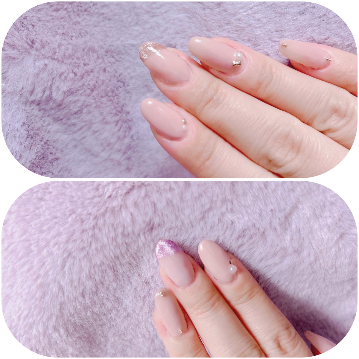 7s_nails's tweet photo. 絶妙にピントが迷子なのは気にしないで。笑笑

中指だけ早々と離脱されたので、買っててまだ使えてなかったマグネットネイル〜🧲✨

かんわい〜〜〜🥰🥰💜💜
でもどのタイミングで硬化すればいいのか謎だたので、今度うりやんとご飯行った時に使い方伝授してもらうことを決意した。笑
#オフィスネイル https://t.co/PD9L86Erpe