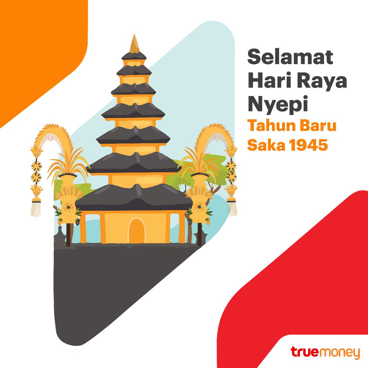 Hai #TrueFriends!
Rahajeng nyanggra rahina Nyepi Saka 1945.

Dalam keheningan sepi, semoga kita dapat menemukan jati diri kita untuk dapat melangkah lebih baik dalam perjalanan hidup kita ke depan.

#TrueMoneyID #TrueMoneyIndonesia #Nyepi #Saka1945 #KirimUangTrueMoney #Bali