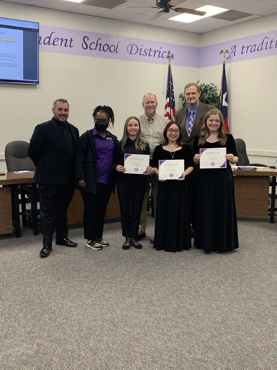 alsteach's tweet photo. I am such a proud mom! My girl getting recognized by the @AngletonISD board tonight for her accomplishments in choir and the performing in 4 choirs, singing and playing 2 instruments! Man I love this kid!! https://t.co/yjYJuAxrfC