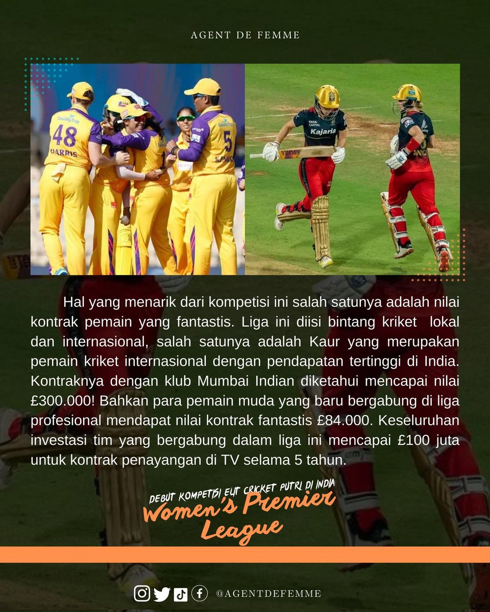 agentdefemme's tweet photo. Dengan nilai segitu, apakah WPL akan menjadi rumah impian bagi atlet cricket internasional lainnya? https://t.co/kkBMRIH0SB