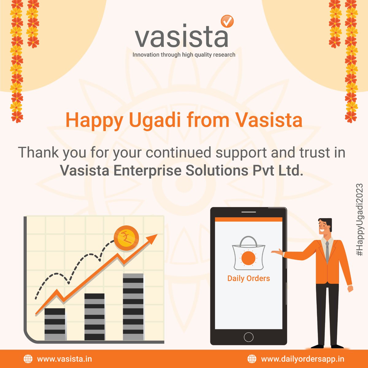 vasistaBiz's tweet photo. 🎉🐄🌿🥛 Happy Ugadi from Vasista! 🎊

May this new year bring prosperity, happiness, and success to your business. 🙌

#Ugadi #vasista #ordermanagement #DairyIndustry #Efficiency #Growth #CostReduction #fieldforceautomation #dailyorders https://t.co/vZJurUr8hW