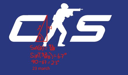 This is what @CSGO does to people. Top angle of the new logo is exactly 23 degrees...