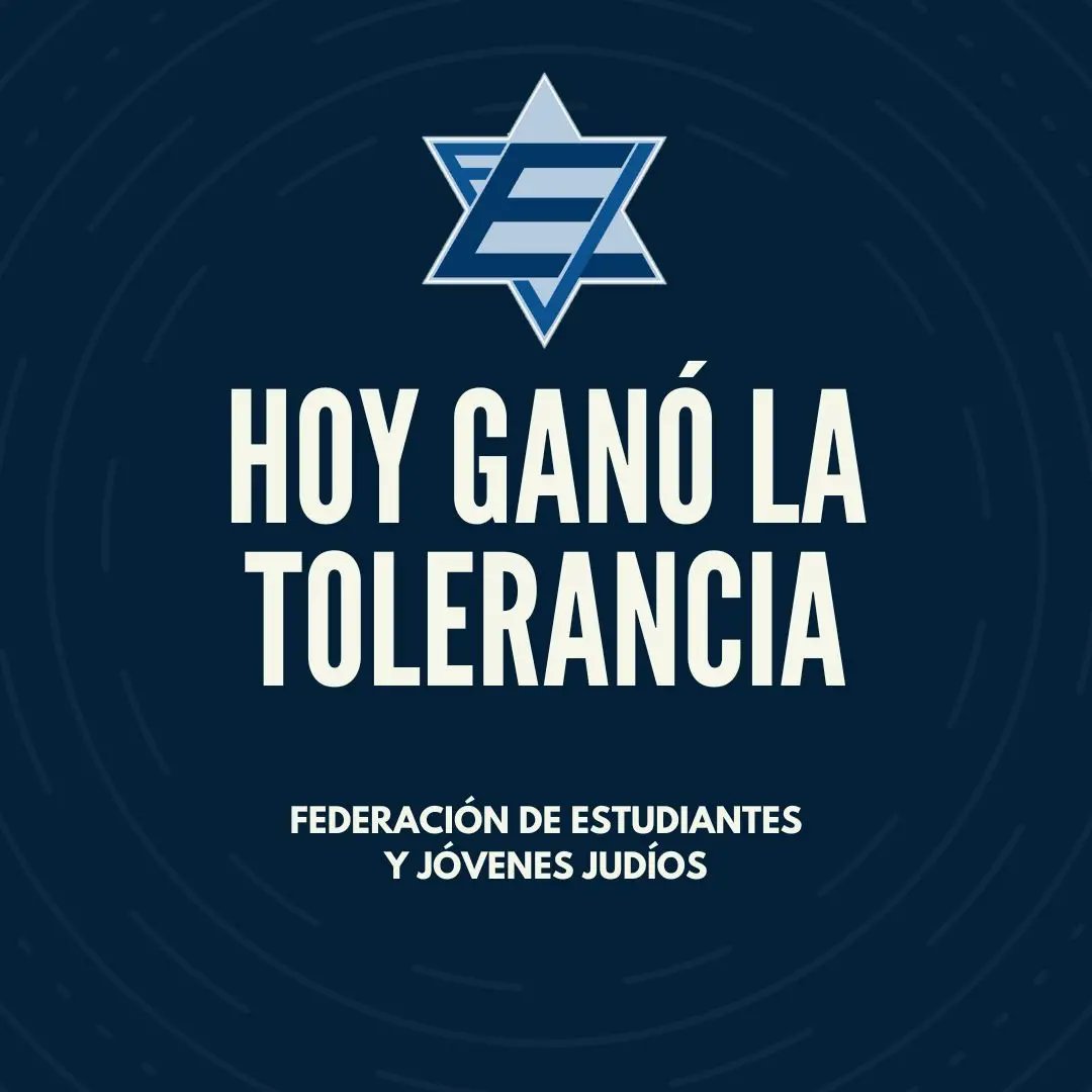 FEJJ_Chile's tweet photo. Como Federación celebramos el rechazo en el Congreso Refundacional de la FECH del agregado P.7 del artículo 11. Argumentamos el daño que generaría ese inciso para la lucha contra el antisemitismo mediante una notable gestión. https://t.co/5LQow5BxFW