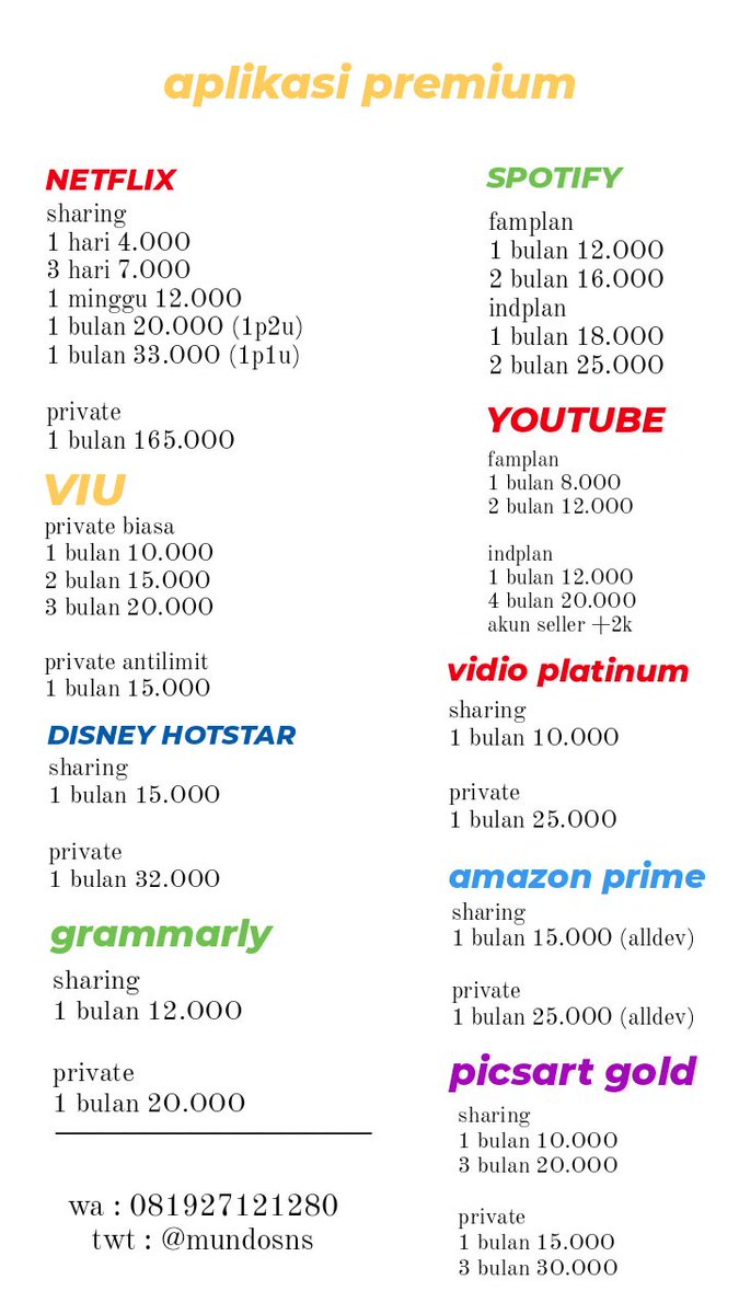 mundosnc's tweet photo. update pricelist https://t.co/zPkerxhoPn