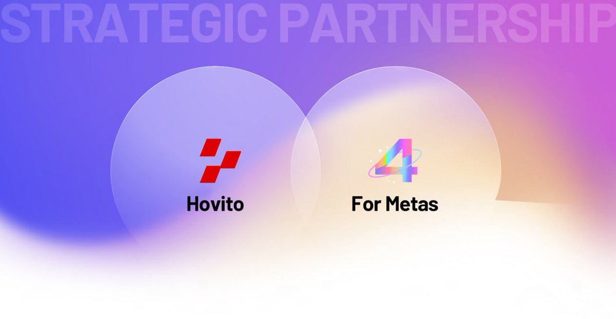 Hovito_Found's tweet photo. We are Glad to announce our new partnership with 
@4metas 
 
🧐For Metas is building #Web3 Application platform which servicing multiple industries and ecosystem

#Web3 #P2EGame #ForMetas #Web3Games #GameFi‌ #BlockchainGaming #PLAYTOEARNGAMES https://t.co/P1IqC0d8ip