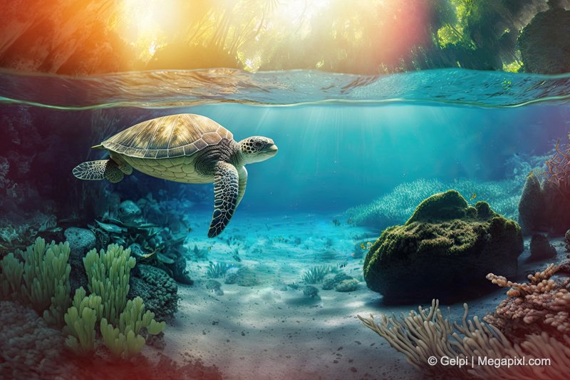 megapixlbyDT's tweet image. Dive into an underwater paradise with this dreamy illustration of a sea turtle swimming in crystal clear waters 🤩
Subscribe today for the best photos or free photos megapixl.com/subscription-p…
#TurtleTales #underwater #seaturtles
