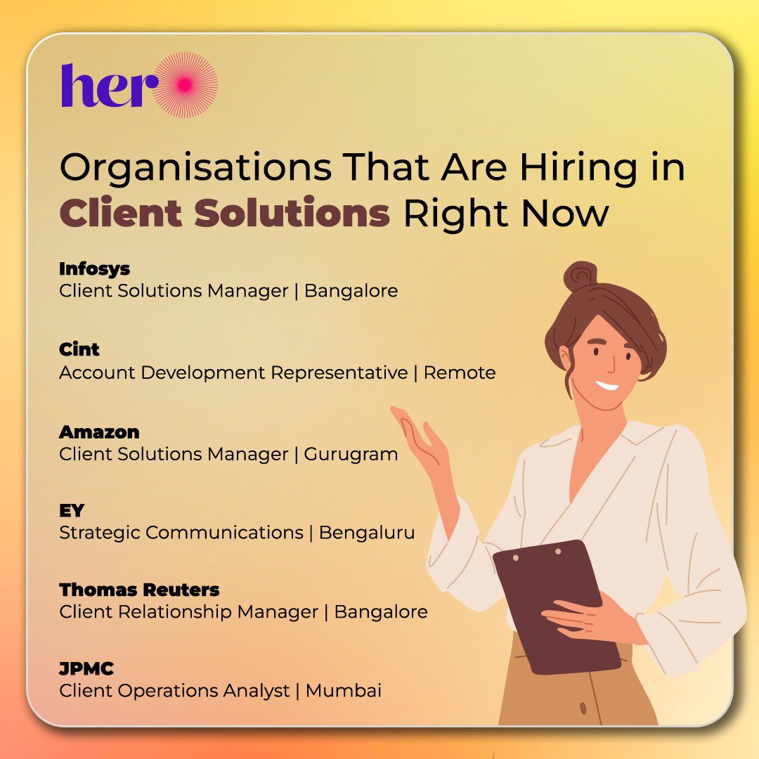 Hercircle_Off's tweet image. Come to Her Circle and land a job.
All you need to do is:

1. Download the Her Circle App 
2. Sign Up
3. Click on the GROW tab
4. Check out the job openings
5. Apply for a position that suits your profile and requirements.

Happy hunting!

#HerCircle #ClientSolutions