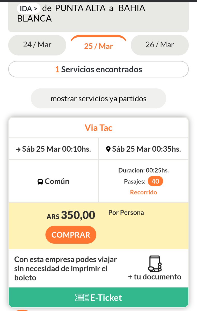 mlsabando's tweet photo. Sale más barato tomarse un colectivo de larga distancia, SEMICAMA y sin tener que buscar donde carajo se carga la tarjeta del Villarino. Si a alguien le sirve ese horario y subir y bajar en terminales le tiro este dato. #puntaalta #bahiablanca https://t.co/taEJYtKR32