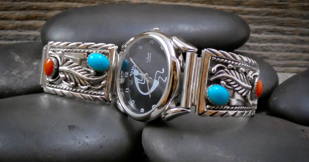 Save 15% today! Native American Navajo Silver Coral Turquoise Unisex Watch ow.ly/jg3150NopvW #Southwesternjewelry #Nativefashion #NativeAmerican #handmadejewelrysale #handmadejewelry #Indianjewelry
 #turquoiselove #turquoisejewelry #turquoisewatch