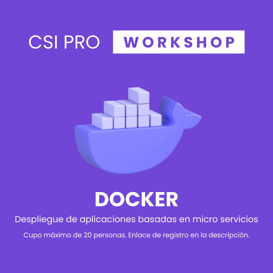 CSIPro_Dev's tweet image. ¡Nuestra primera CSI PRO WORKSHOP! 🐋
¿Qué es una Workshop? Es básicamente un taller donde podrás adquirir y/o fortaceler tus conocimientos. 👩‍💻
¿Quieres registrarte en esta primera edición? ¡Sólo habrá 20 lugares! Regístrate en: forms.office.com/r/8AEfwAjZQz