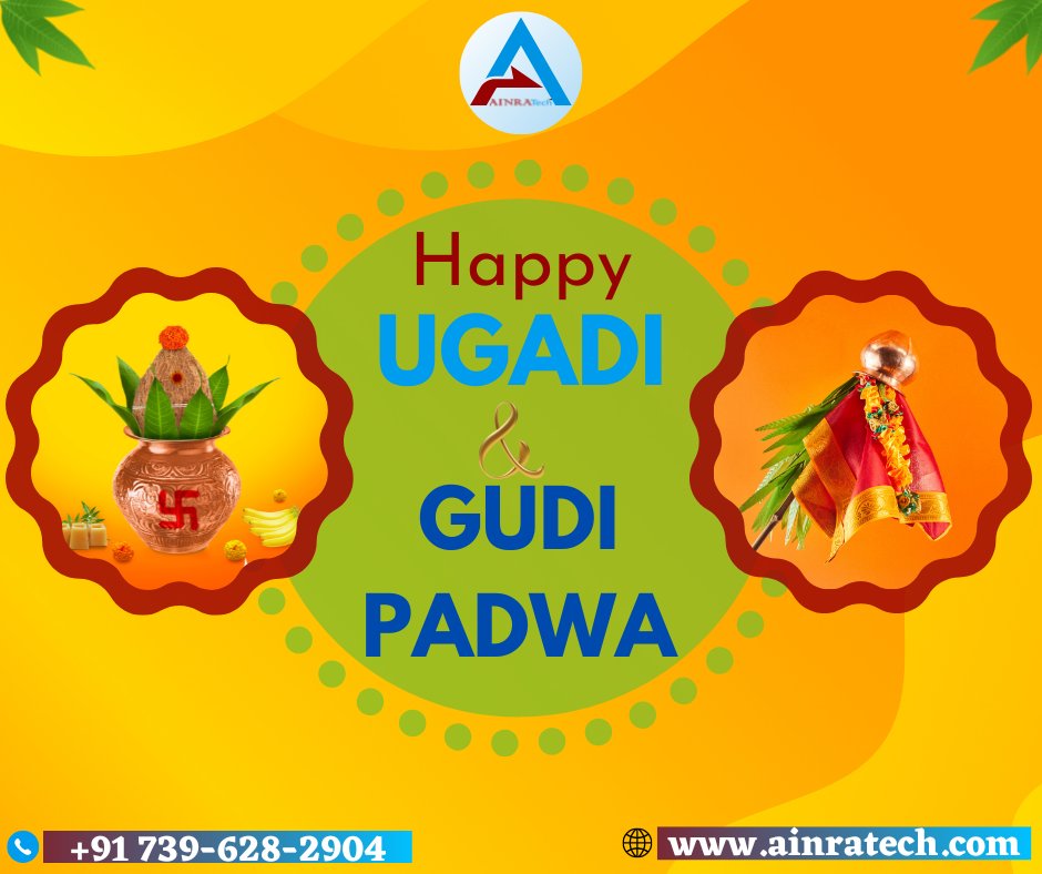 ainratech's tweet photo. Wishing everyone a very Happy Ugadi and Gudi Padwa.  

May this festival bring you all good health, wealth, and happiness.  

#AINRATech #AINRAED #wishes #ugadi #ugadi2023 #happyugadi #gudipadwa #gudipadwa2023 #yugadi #festival #newyear #tradition #celebration #success https://t.co/g2ZYv2EniN