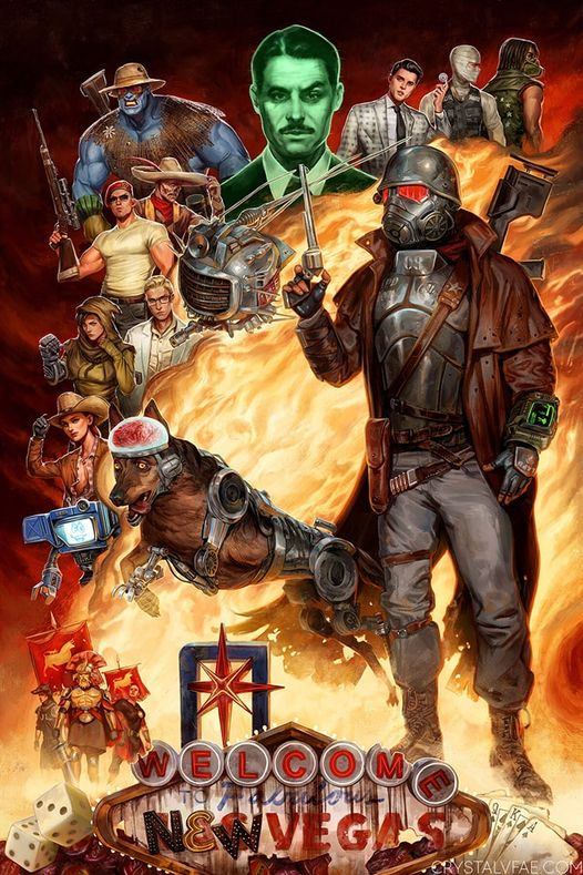 CistinoR's tweet photo. Fallout: New Vegas é uma das maiores influências criativas que já tive. Me instigou a criar o universo do "Crônicas da Noite Eterna".
Inclusive incorpora conceitos que eu busquei explorar em "Coruja de Pedra": Choque de ideologias num mundo de moral cinza.

Arte por @crystalVfae https://t.co/fCWR7B2PRY