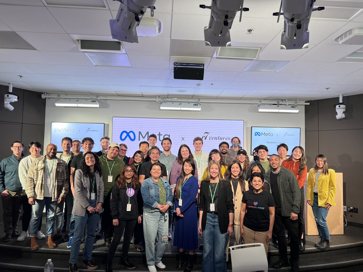 ✅ first f7 hackathon in the books. cheers to Meta and <a href="/pdecker92/">Paige Decker</a> <a href="/erose_newyork/">Emily Rose</a>  for being incredible hosts, and to our portfolio for hacking together !