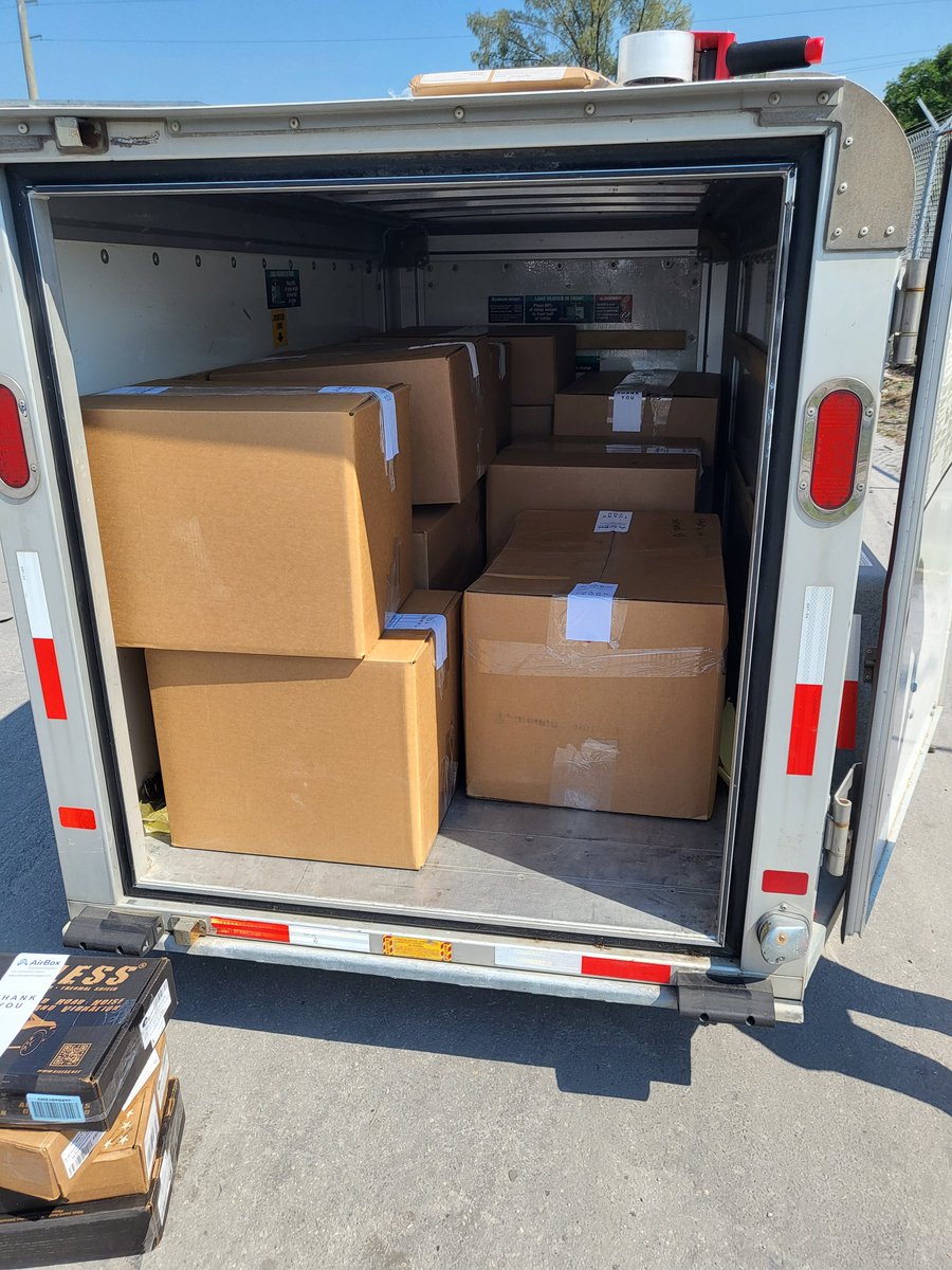BrandonPargoe's tweet photo. Delivering our first batch of AirBox Deep Solar product to the Miami export dock to arrive in the Caribbean. 
First-to-market, "secure food deliveries" with AirBox, a solar powered smart iot delivery box. 
Stay tuned as we launch to market 🚀 
#airboxhome #GooglePlay #AppleStore https://t.co/SYWj06uJFd