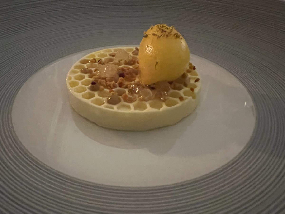 LucindasIreland's tweet photo. Waterford whiskey, Estate Honey and mandarin- simply the best dessert ever - by Head Pastry Chef @tomphelan22 @mountjuliet https://t.co/sQujRGqSO8