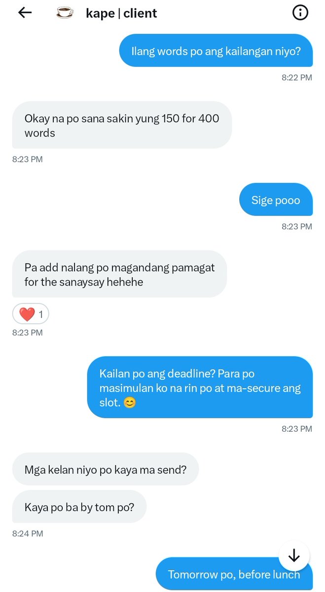 commsbymarin's tweet photo. Client: New 

➣ Task: Sanaysay patungkol sa Filipino: Gamit bilang Modyul sa Pagtuturo
     ⤿ Price: 150 (rush)

✄ ─────────────

⎙: #MarinTransparency 
➲ Date of Transaction: [ 03/20/23 ] https://t.co/22oDlTPlqR