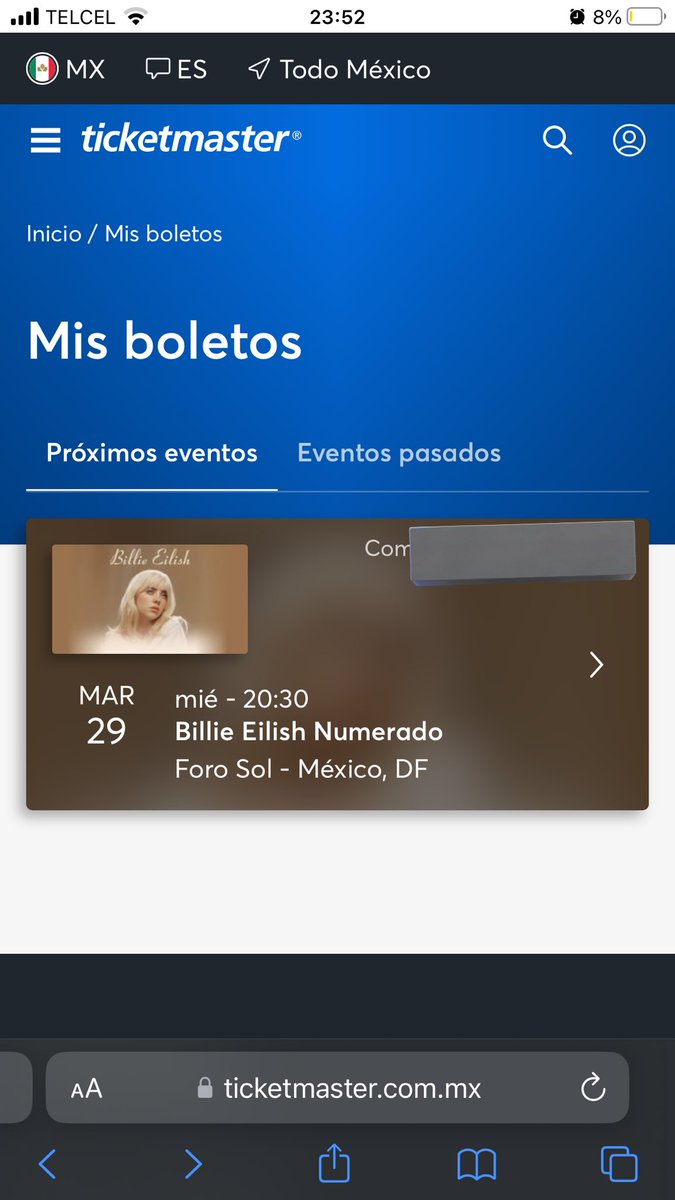 icaruzdrunk's tweet photo. Vendo boleto de Billie al precio que me costo, es zona naranja 18C. Puedo entregar personalmente en puebla, si eres de otro lado lo puedo enviar, pero el costo corre por tu cuenta ☺️ https://t.co/30lpBlc6at