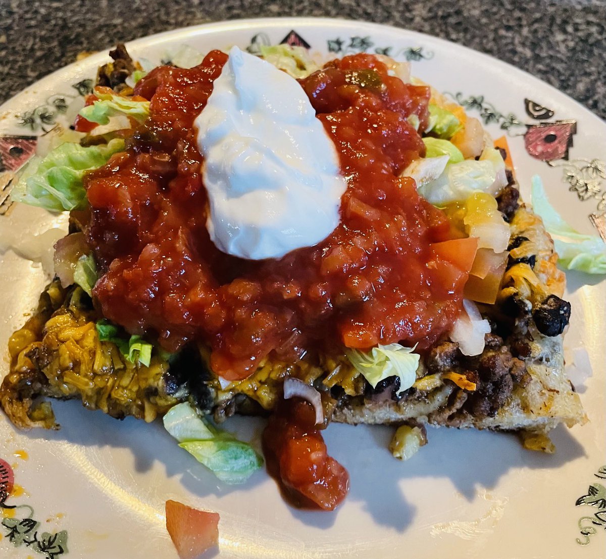 Taco pizza… night you savage patriots, vets.. so proud of you, you don’t quit! ♥️🤍💙🇺🇸✝️