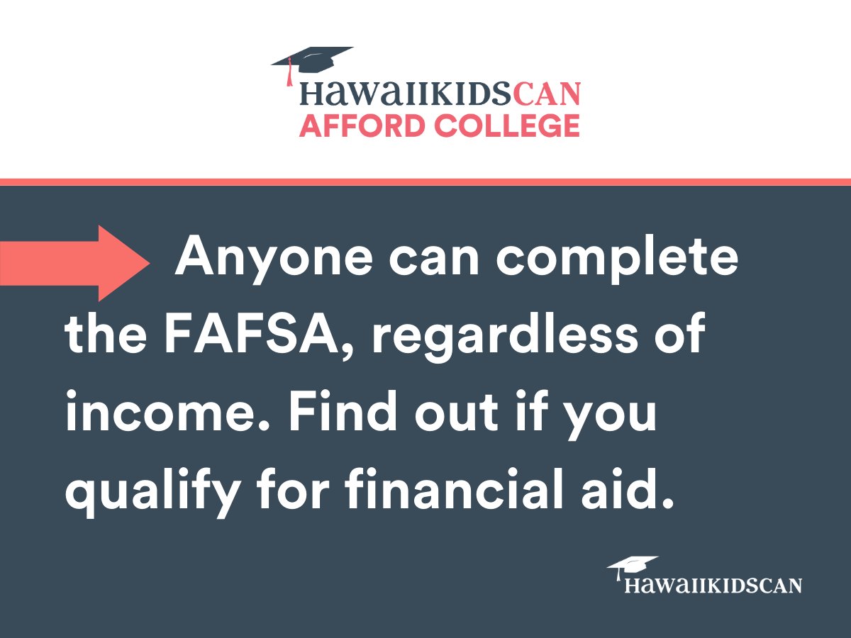 25% of families believe the FAFSA is only for low income households. 36% believe their income is too high. The reality is that anyone can complete the FAFSA, and many families who think they won’t get aid may actually qualify. 

#financialaid #fafsa