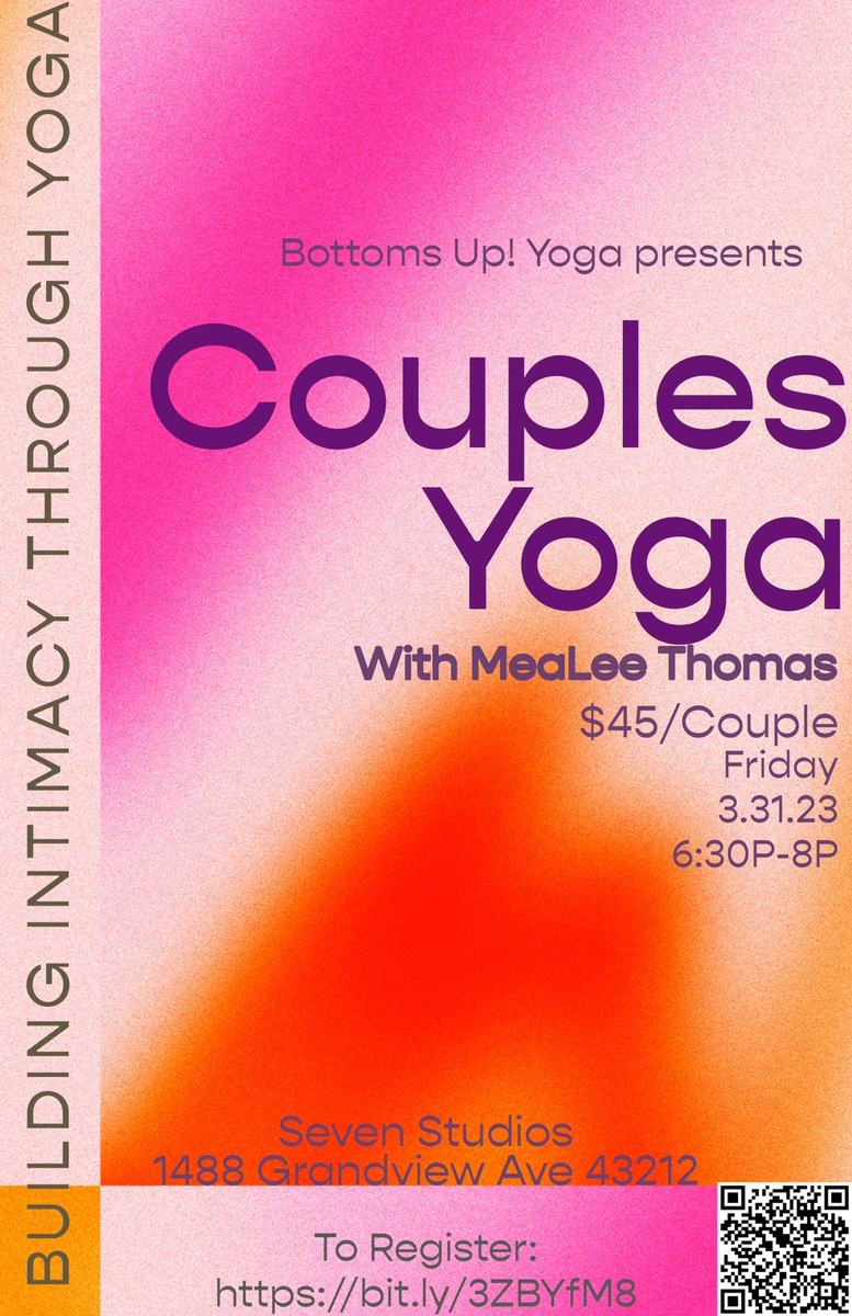 #CouplesYoga 3/31 reserve your spot!!

bit.ly/3ZBYfM8
<a href="/SevenStudiosJW/">Seven Studios</a> #yoga #columbusOhio