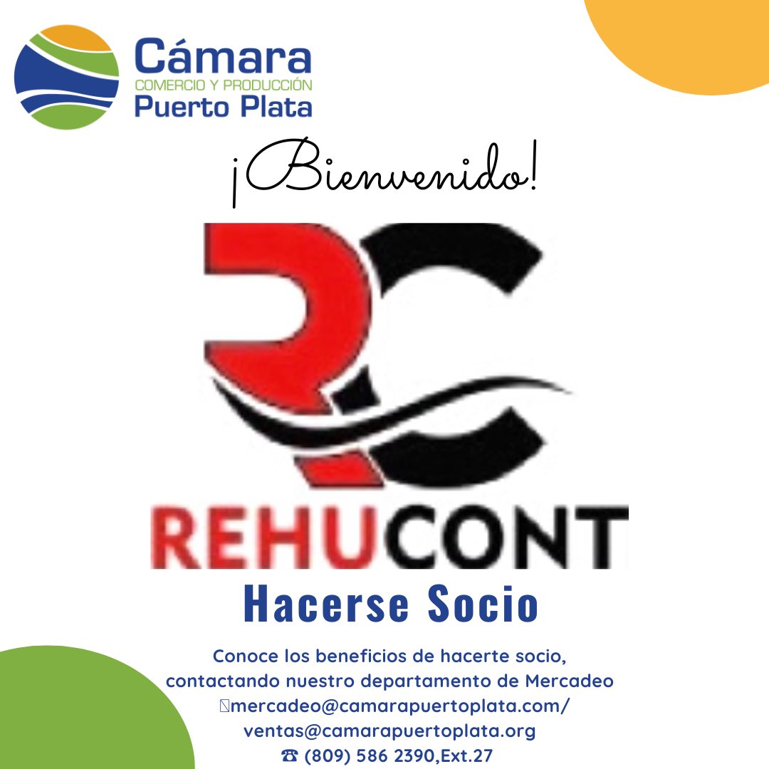 REHUCONT
Gestión de Recursos Humanos y Servicios de Contabilidad
(Nuevo miembro)
👉 @rehucont.srl 👈
📍 Dirección: Urbanización Bayardo – Santa Maria Soledad No 1

☎️ 809-713-6432
📱849 206-5560

📧 Rosangela006@hotmail.es

 #MembresiaCamaraPOP #Nuevomiembro #PuertoPlata