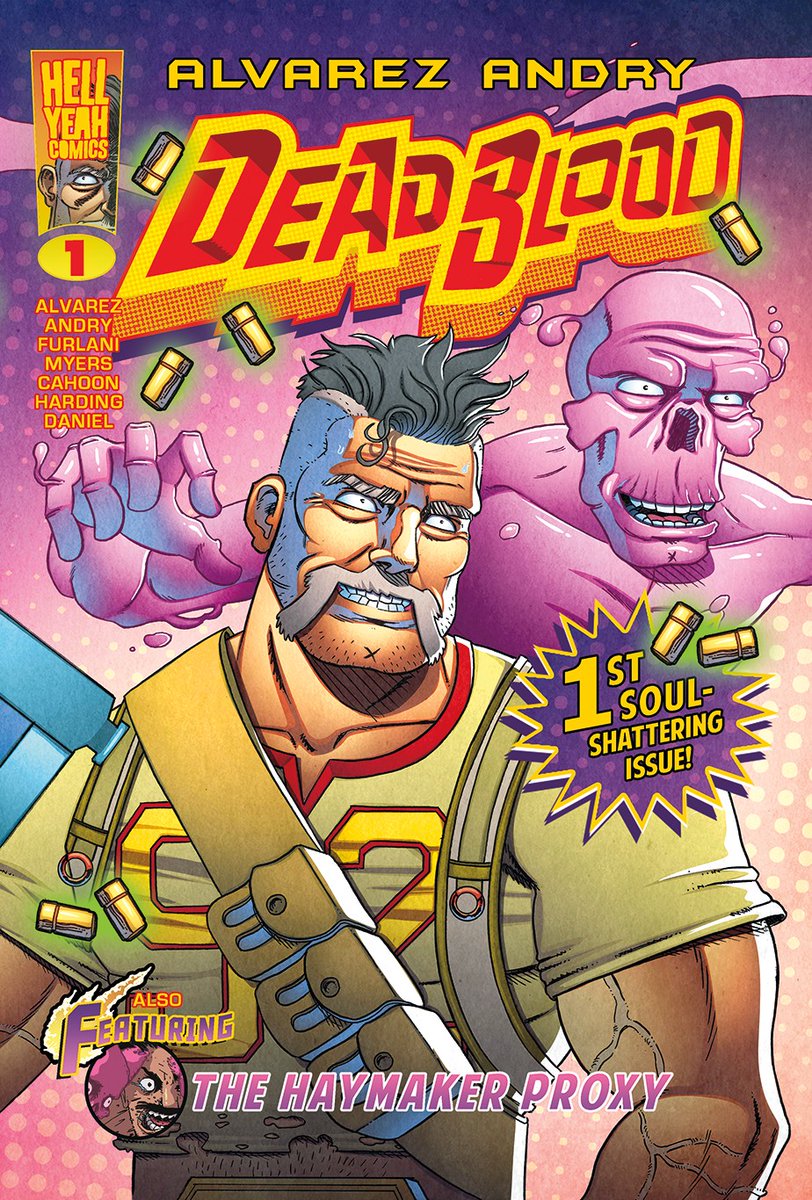 DangerLoggins's tweet photo. For those that may have missed it earlier, here's the cover to Dead Blood #1! It's colored by @Kheme51 and dressed to look like it came off the shelves in 199X by the best in the biz, @TimDanielComics! @DBAndry and I will be launching a Kickstarter next month! https://t.co/aRCygIJLfK