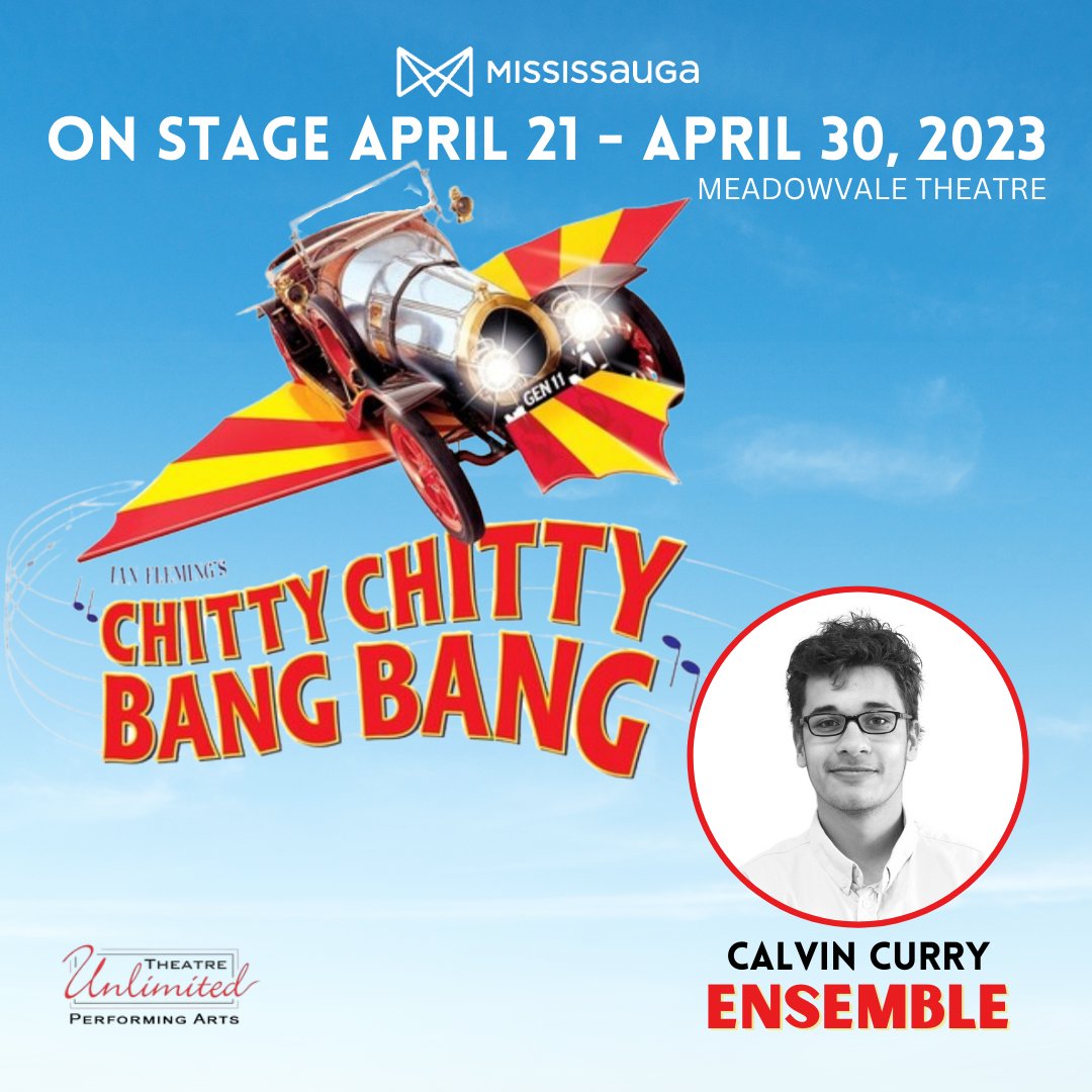 "🎭 Cast Spotlight: Calvin Curry - Ensemble | ""I enjoy Community Theatre because everyone is so nice and I'm a part of a community."" Come see Chitty Chitty Bang Bang at The Meadowvale Theatre, Mississauga | April 21 - 30, 2023
🎟 Tickets » encoretix.ca