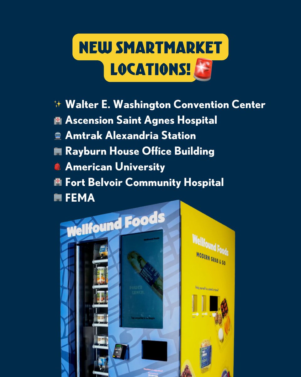eatwellfound's tweet photo. Big news! 🚨 We're excited to announce that we are now available at several new SmartMarket locations! 🥗

Who's excited?? 👇 Come visit us today! #EatWellfound https://t.co/wyLkslW31v