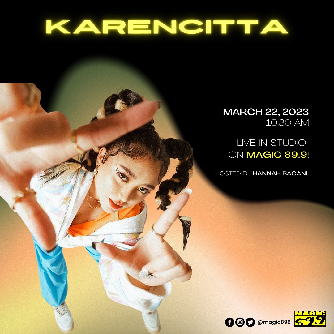 She blew our minds with a Sinulog anthem, and she's back to BLOW! our minds once again! Catching up with <a href="/Karencittax/">KARENCITTA</a> for her brand new track BLOW! with our very own Hannah, at 10:30am, right here on Magic 89.9! 🌟