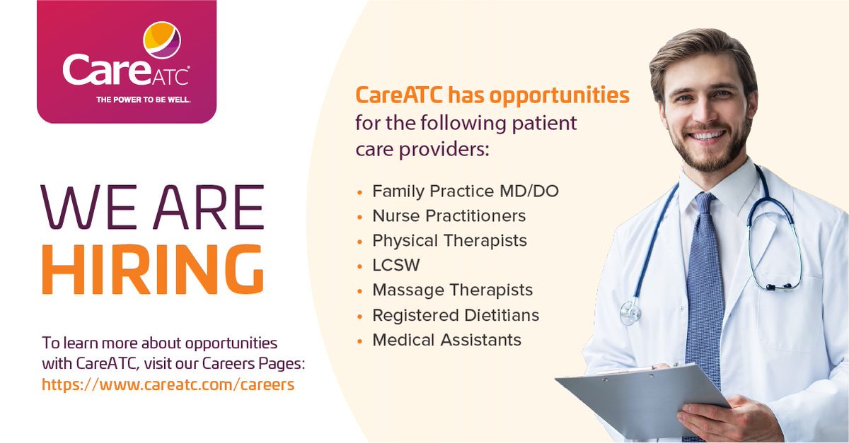 We are seeking passionate Medical Assistants to collaborate with our health center teams and provide platinum-level patient care. 

💼 Sound like you? View our open positions across the U.S. bit.ly/3l2pbFI