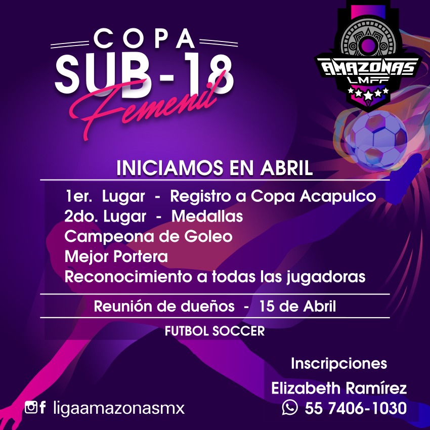 Normalvarez18's tweet photo. No se queden fuera! Equipos femeniles las estamos esperando! 💪🏼⚽🏆
#SiempreBella #Futbolconmuchoestilo #CorazondeAmazona #Conifa https://t.co/o1MGTS8iC6