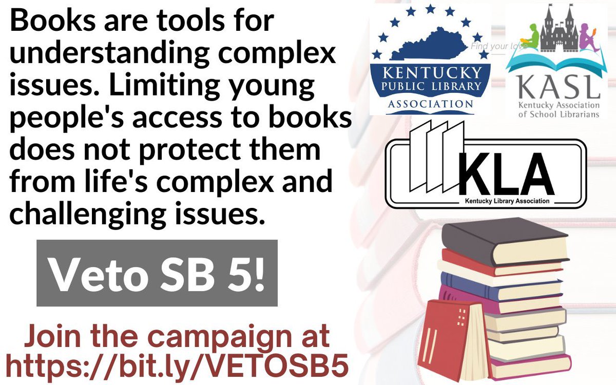 URGENT!

Tell Gov. Andy Beshear to support our students and #TrustSchoolLibrarians - Veto SB 5 !!!

bit.ly/VETOSB5

#VetoSB5