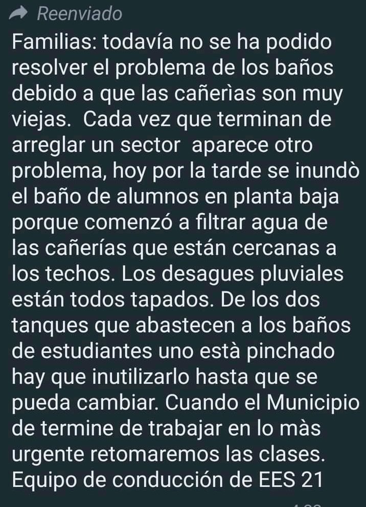 PadresLomas's tweet photo. @FlorRocc @minsaurralde @PadresOrgPBA @LomasEducacion @MInfraPBA @BAProvincia @BAeducacion @MunicipioLdeZ @colegioenam @ChavezMGraciela @AlbertoSileoni @MalenaMassa ❌️1/marzo arreglo de baños y Paro Docente
❌️8/marzo Día de la Mujer 
❌️11/marzo Falta profesor
❌️13 14 y 15/marzo no hay agua bomba rota
❌️16 y 17/marzo reparacion de baños. Comienza a trabajar el Municipio
❌️20 y 21/marzo sin baños sigue Municipio
❌️22/marzo ⤵️ https://t.co/UO4qm0TCjk