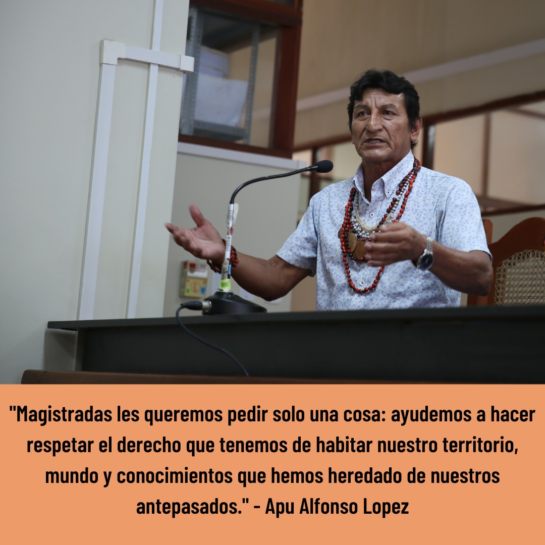 #ElTerritorioSeDefiende 
Abrimos hilo con las principales intervenciones de los Apus en la audiencia de hoy!
Una sentencia en favor de las #CuatroCuencas crearía un precedente histórico para todas las comunidades de la Amazonía peruana. La vida vale más que el petróleo! 🌱👇