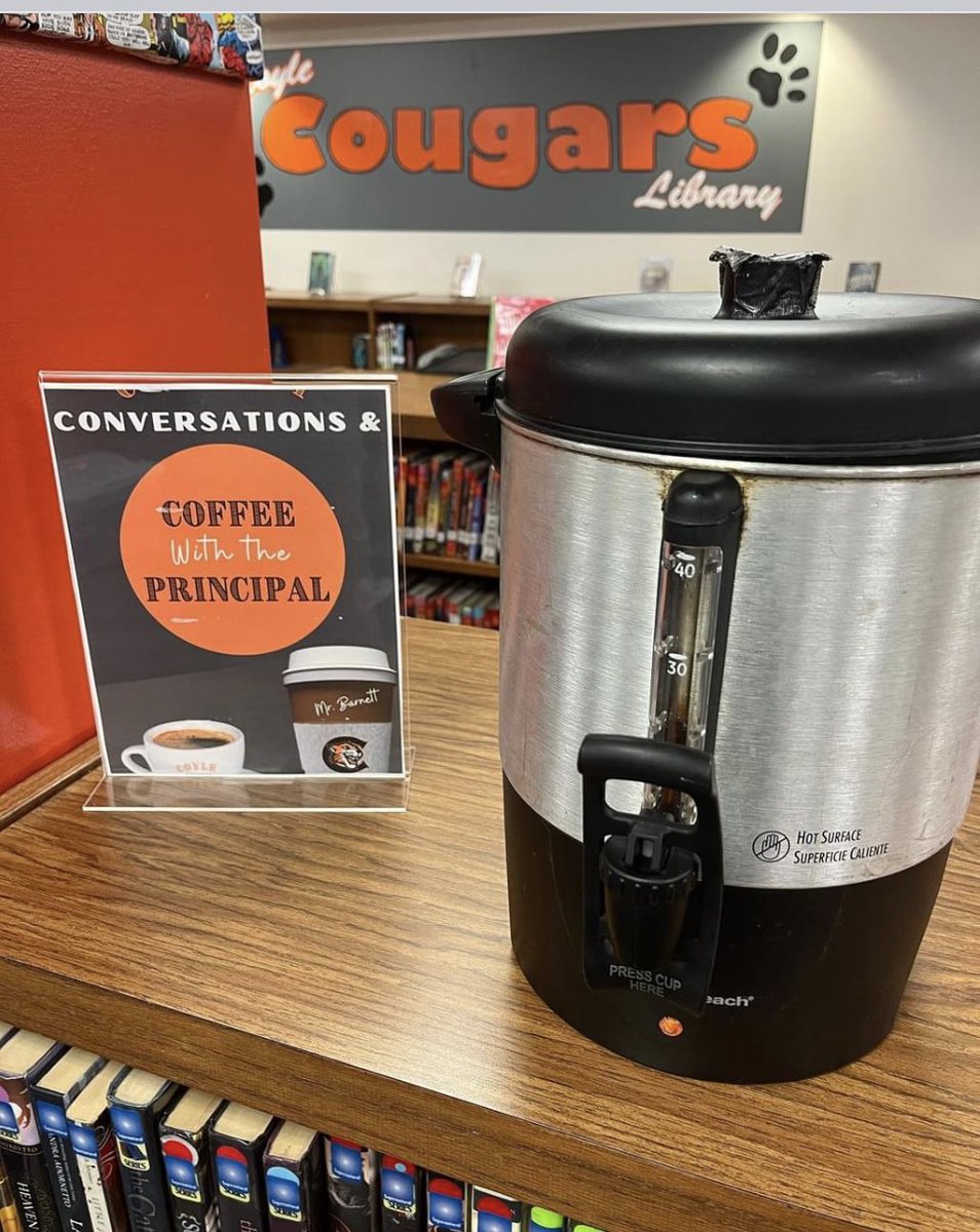 <a href="/Coyle_Cougars/">Coyle Technology Center</a> It’s that time! Join me this Friday, March 24th, at 8:30 am in the Coyle library for Coffee and Conversations with the Principal!  I look forward to conversing with you all! #MissionPossible #daretobegreat #DestinationA