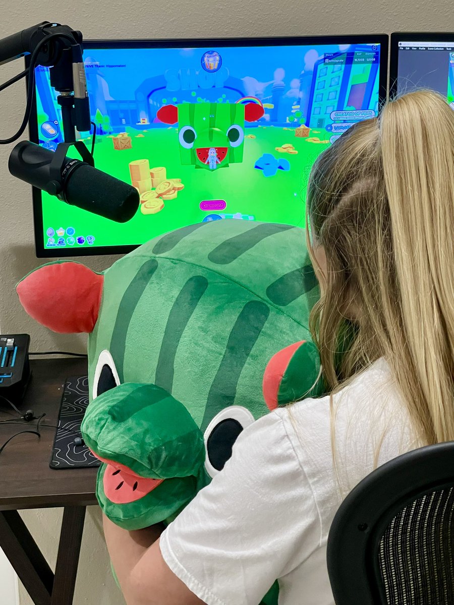 Surprised Britt with a cool plushie, she  named him Melvin