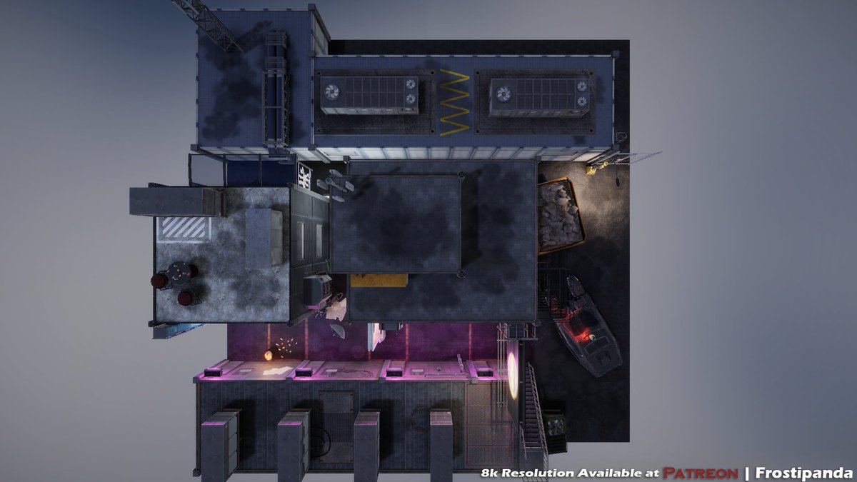 Need a #cyberpunk or a #shadowrun map for your upcoming campaign? Want to get that city like rooftop parkour/combat involved? You can find my new battlemap "Rooftop Rumble" on my Patreon now!

patreon.com/Frostipanda

#patreoncreator #battlemaps #cyberpunk #Scifi #tabletopgaming