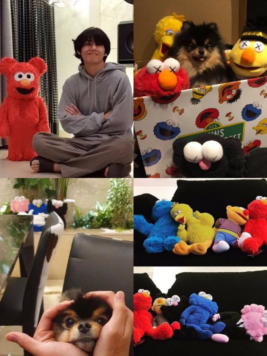 vanteficient's tweet photo. taehyung’s love for sesame street https://t.co/kCZSEoEj0J