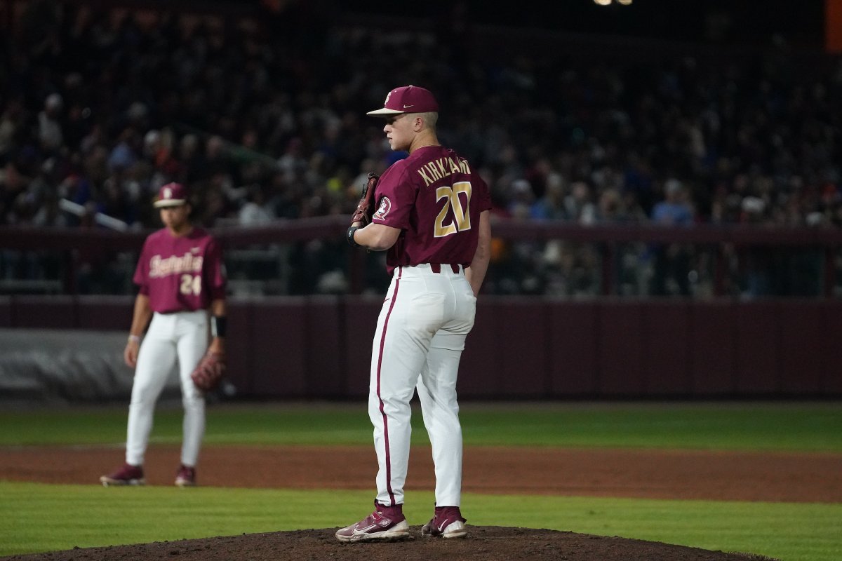 FSUBaseball's tweet photo. Gators get one, but Kirkland gets the groundout with runners on the corners

🍁 | UF 2, FSU 5 https://t.co/o89Sl3Hmkz