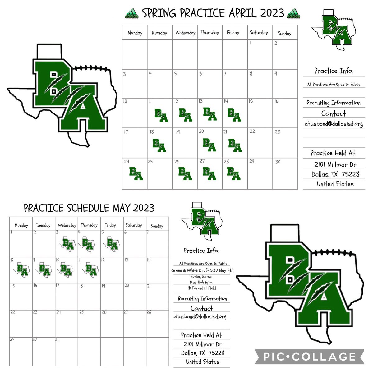 Adams_Football's tweet photo. Spring Schedule…April 11th It Begins.. #GreatStateOfBA #MakingOurBrand https://t.co/Ie4VPaIwAG