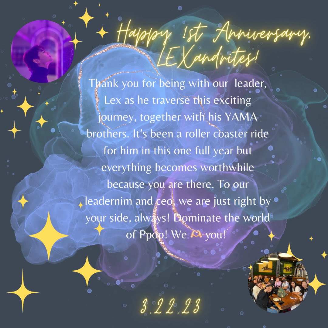 lexandritesofc's tweet photo. ✨3.22.23✨
LEXandrites 1st Anniversary
#LEXandrites1stanniv
#YAMA_Lex @yama_lexofc
#Yamaph @yamaofficialph https://t.co/JiHaKg0ycI