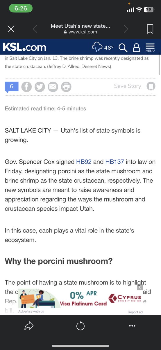 JennaCary1's tweet photo. Hey @SpencerJCox stop acting like you care about the environment by picking a state mushroom &amp; crustacean “to bring awareness and appreciation” to them, but then signing a bill that allows unrestricted hunting of mountain lions, which will negatively affect the entire ecosystem https://t.co/dv9atOL4R3